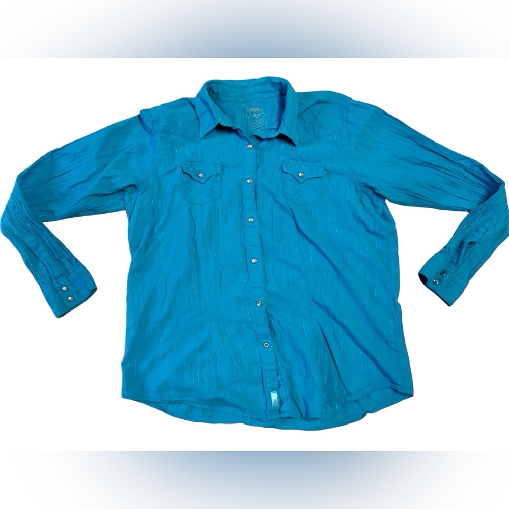 20X Snap Western Shirt  Women’s Turquoise Tinsel XXL Cowgirl Rodeo Equestrian